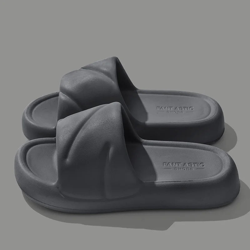 Cloud Slippers Men Bathroom Thick-soled Non-slip Slides Beach Sandals