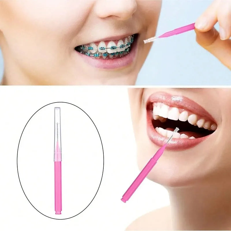 100-Pack Interdental Brush Picks – Dental Flosser Tooth Cleaner Interdental Brush Picks Zpaxo