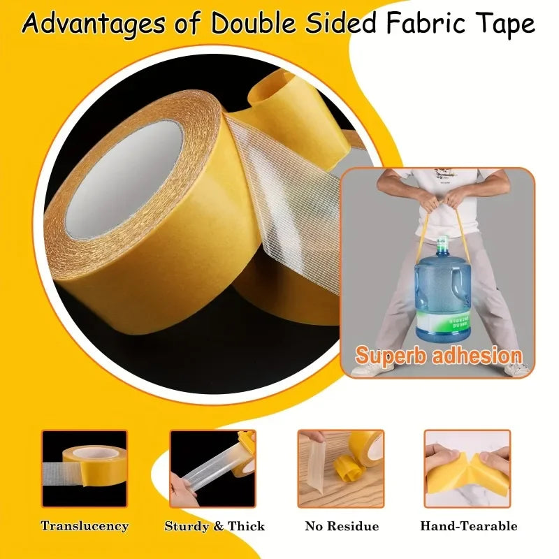Extra Strong Double Sided Adhesive Tape Thin Super Strong Heavy Fixation Bookbinding Mesh Waterproof Powerful Grid Carpet Tape Zpaxo