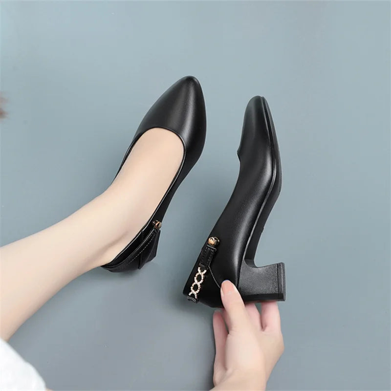 Heels Shoes Women 2023 Pointed Toe Professional Fashion Single Zpaxo
