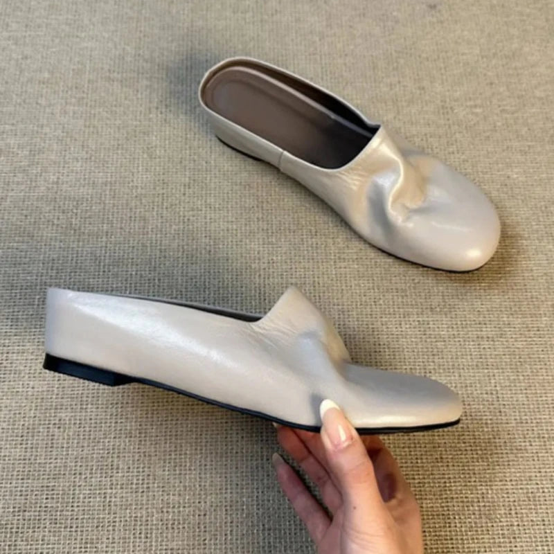 Women's Fish Mouth Closed Toe Solid Vintage Comfortable Slippers Zpaxo