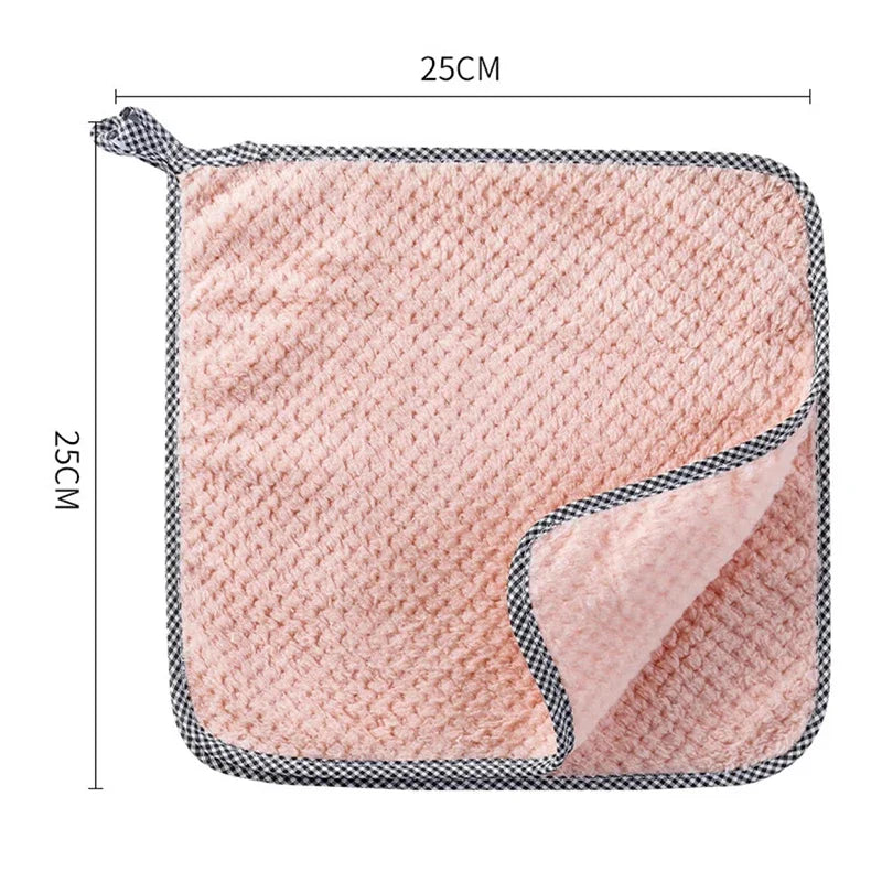 1 5 Kitchen Towels Hangable Cleaning Cloth Tableware Dish Microfiber