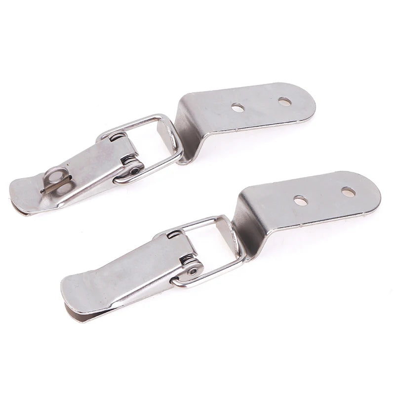 90 Degrees Duck-mouth Buckle Hook Lock Iron Spring Loaded Draw Toggle Latch Clamp Clip Silver Hasp Latch Catch Clasp Zpaxo