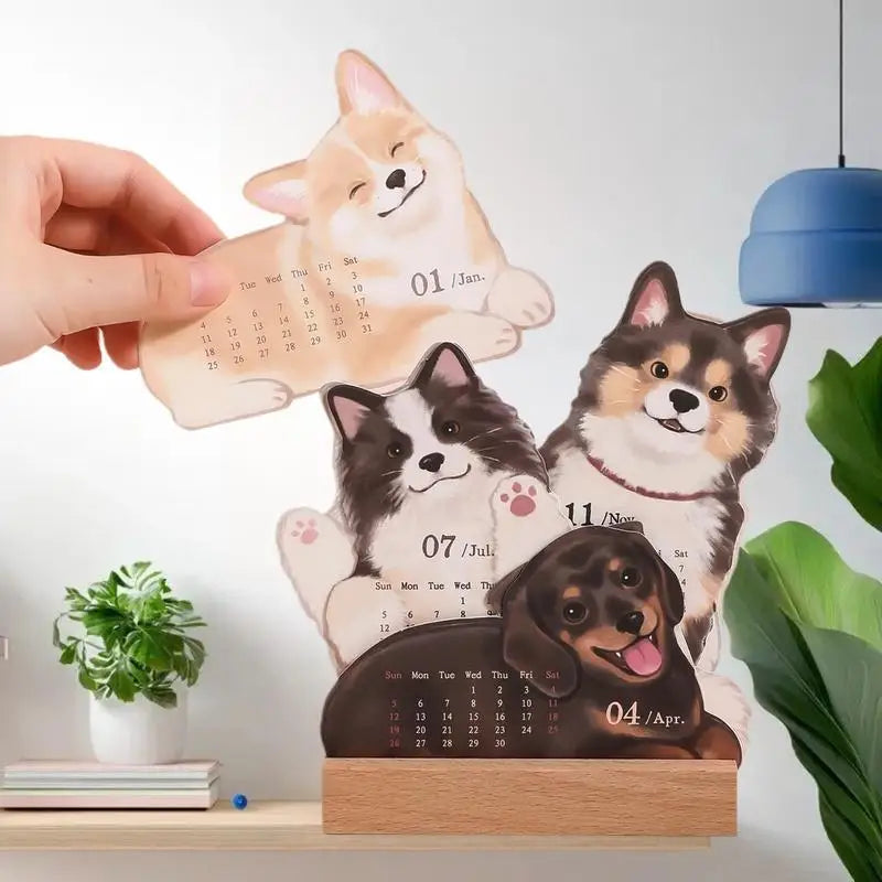 Essential 2026 Cat Dog Themed Desk Calendar Keep Organized At Home Zpaxo