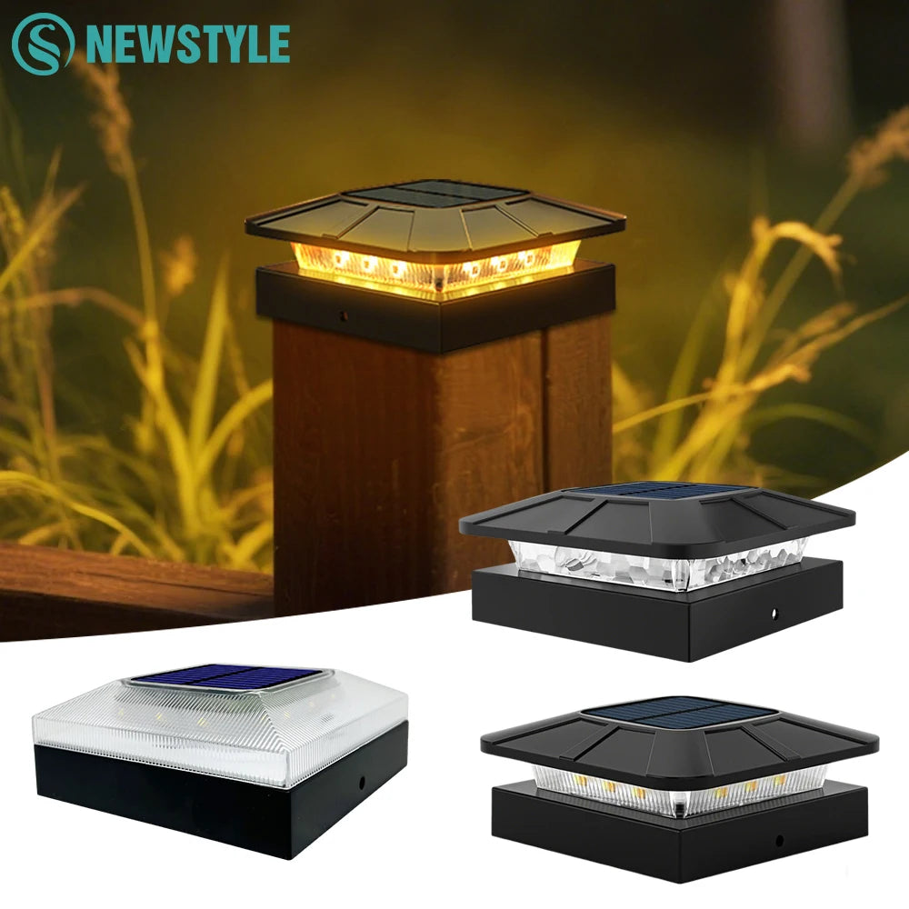 Solar Fench Post Cap Lights 3 Modes Lighting Deck Fence Post Lights Fit 4x4 Wood Vinyl Posts For Patio Porch Decorate Zpaxo