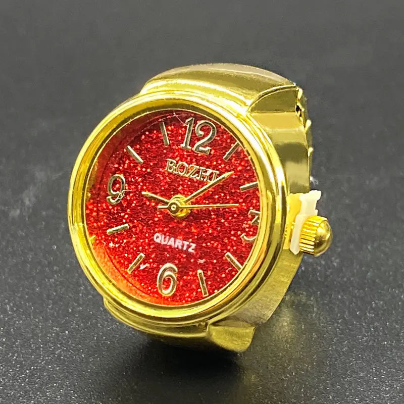 RetroGem New Fashion Personality Ring Watches Adjustable Women's Party Banquet Jewelry Finger Accessories Rings Gifts for Women Zpaxo red