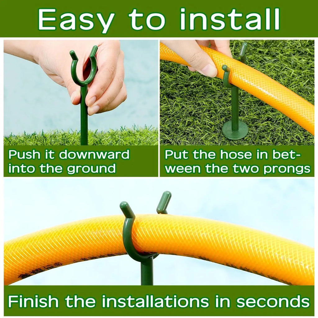 10-Pack Garden Hose Guide Stakes – Anti-Tangle Lawn Spike Holders Hose Guide Stakes Zpaxo
