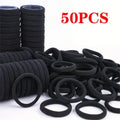 50pcs Black Elastic Hair Ties – Seamless Design, Gentle on Hair, Easy to Use, Everyday Essentials Zpaxo 50pcs