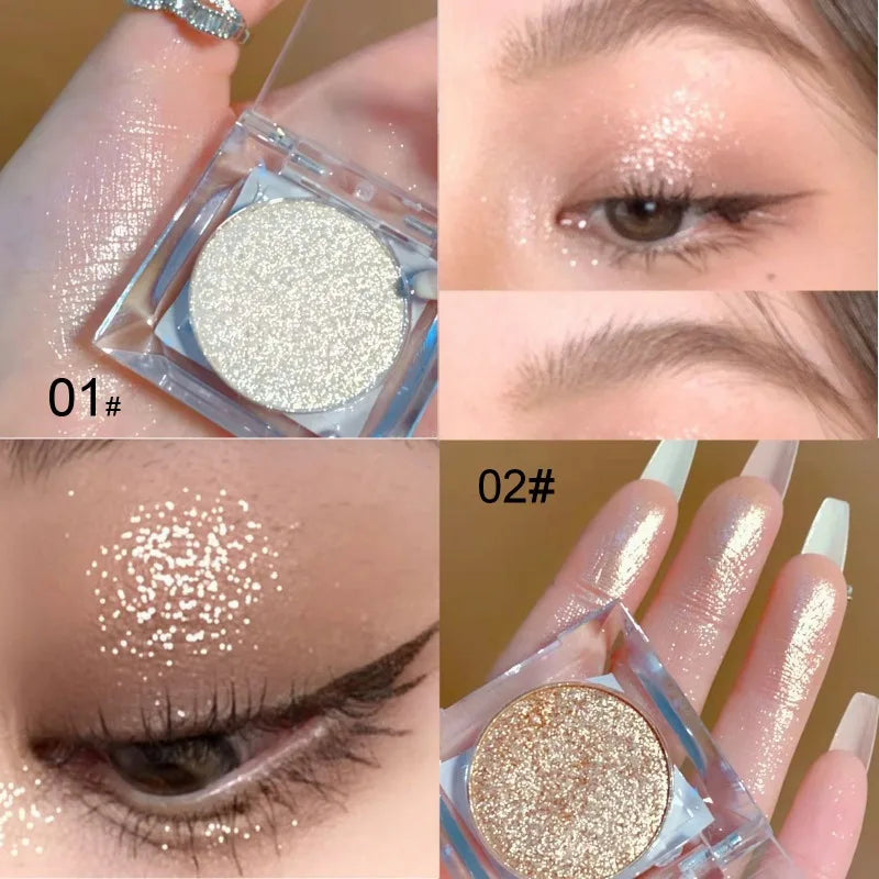 2 Pearl Shimmer Contour Eyeshadow Palette Long-lasting Waterproof