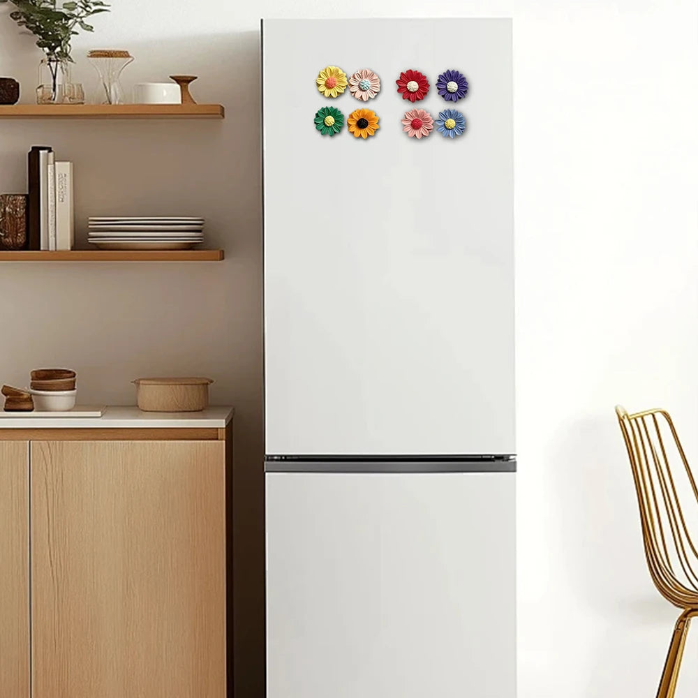 8Pcs Cartoon Flower Fridge Magnets Decorative Magnets for Dishwasher Whiteboard Storage Kitchen Home Decoration Zpaxo