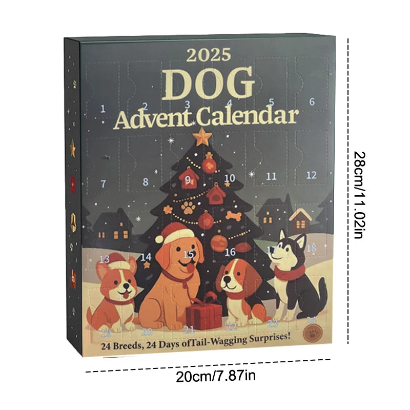 24Pcs 2D Festive Breeds Ornaments - Advent Calendar Dog Advent Calendar For Pets With Reusable Ornaments, Idea For Dog Love Zpaxo S Multicolor