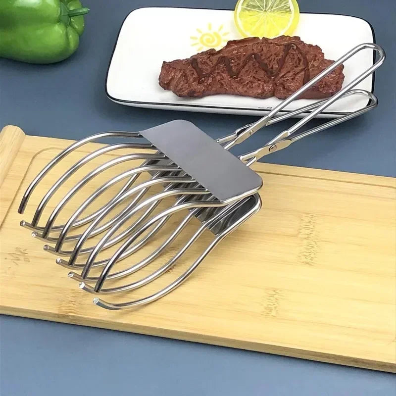 Stainless Steel Meat & Bread Slicer Tongs | Multipurpose Kitchen Tool Meat & Bread Slicer Zpaxo