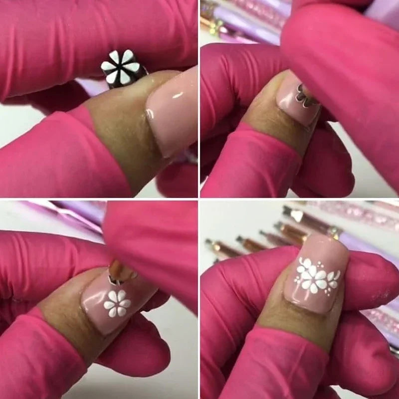 Nail Art Stamp Pen Set Quick-Drying Nail Graffiti Pen Flower Butterfly Patterns Nail Engraving Pencil DIY Nails Art Design Tool Zpaxo