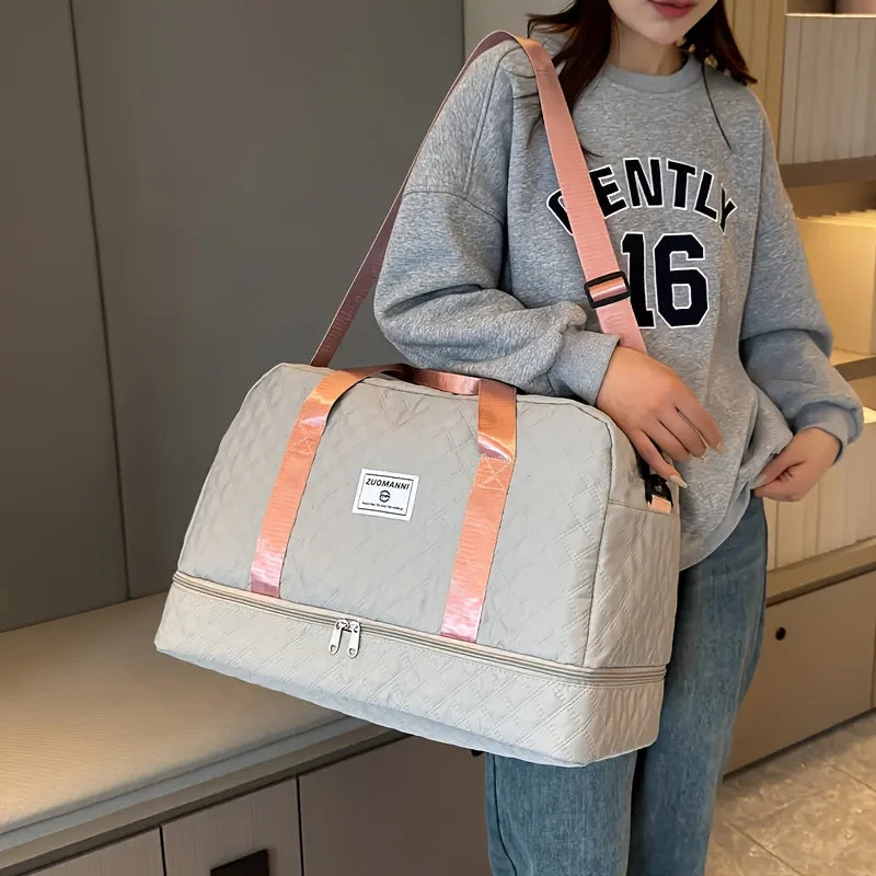 Oversized Duffel Bag Wet Dry Separation Waterproof Compartment Side