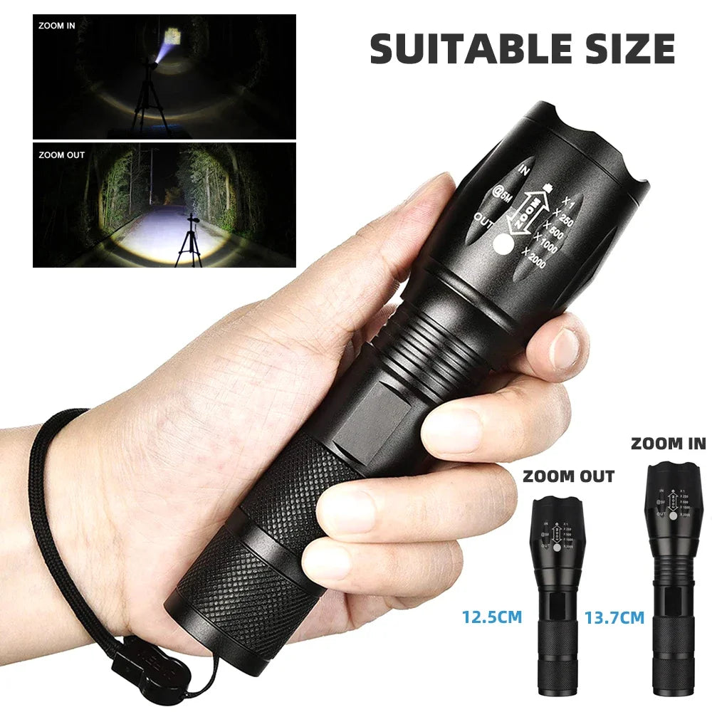 ESMARTER Mini LED Flashlight 1000 Lumen – 5 Modes, Zoomable