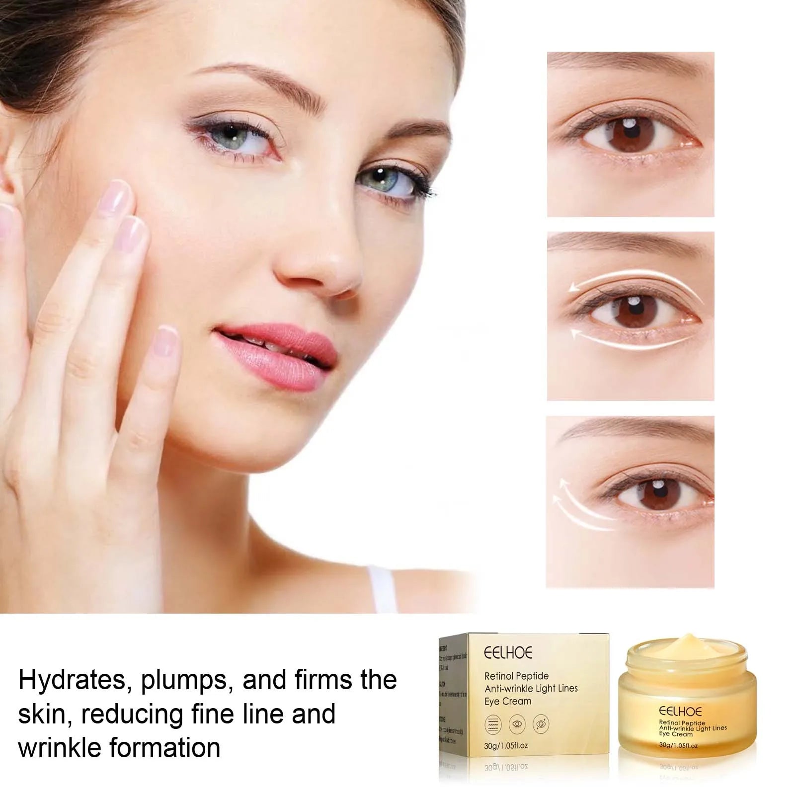 Retinol Peptide Eye Cream – Dark Circles & Puffiness Relief Eye Cream Zpaxo