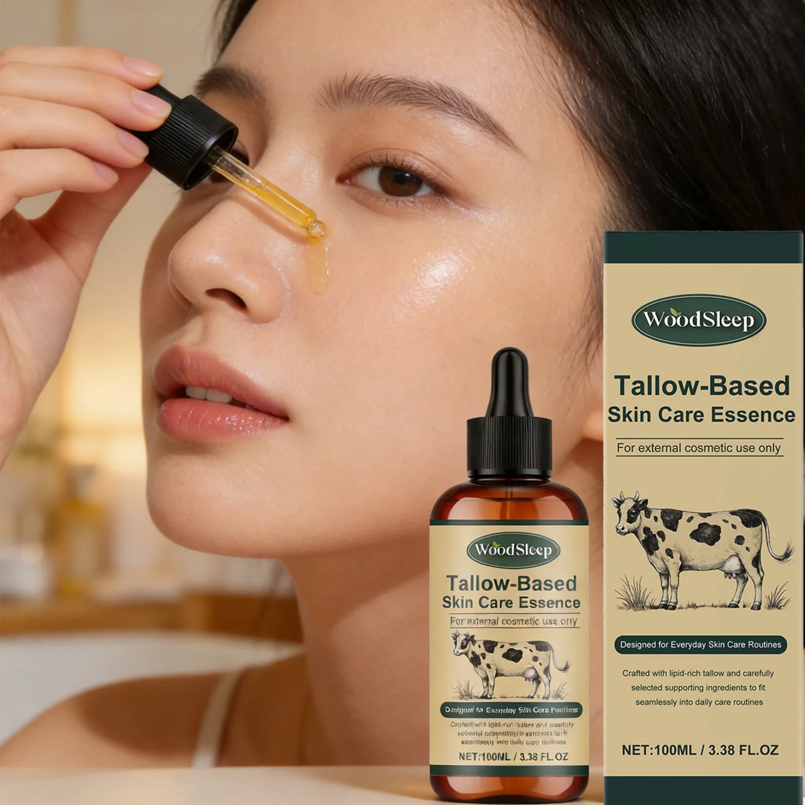 Beef tallow Facial oil Winter skincare Dry skin remedy Deep Hydration Lock Oil based moisturizer Long Lasting Moisturization Zpaxo
