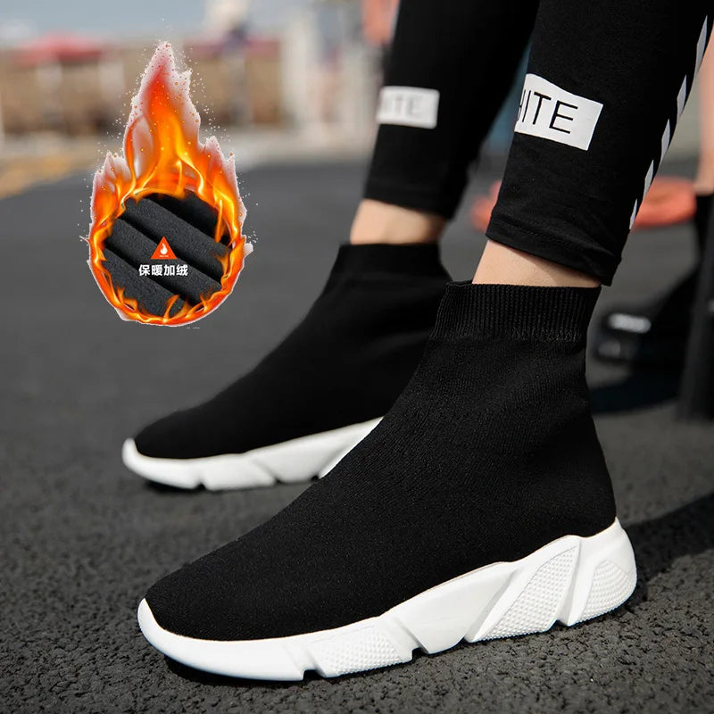 Inner Height Socks Black Shoes Women Fall Korean Version Thick Bottom Zpaxo