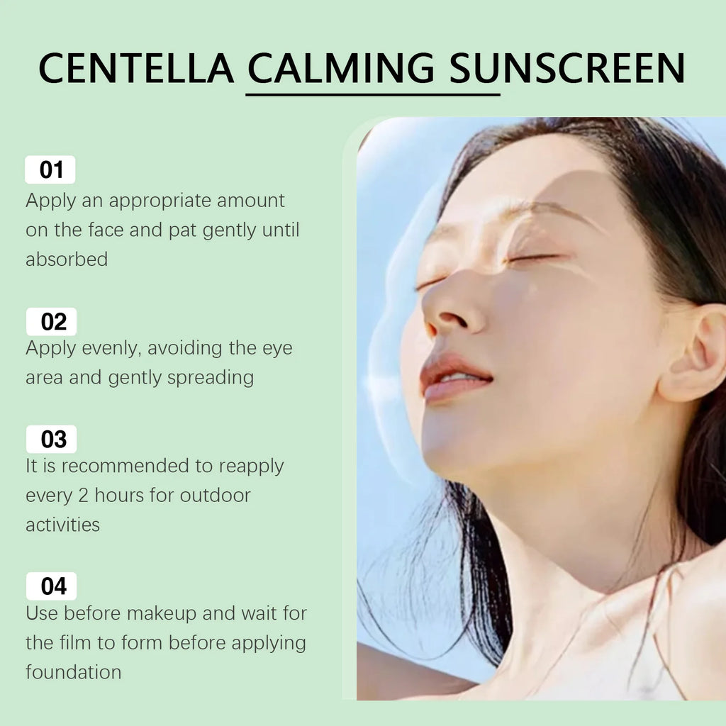 SPF 50 Facial Sunscreen Anti Sunlight Defense UV Rays Improve Dry Prevent Sunburn Summer Waterproof Soothing Centella Sunscreen Zpaxo