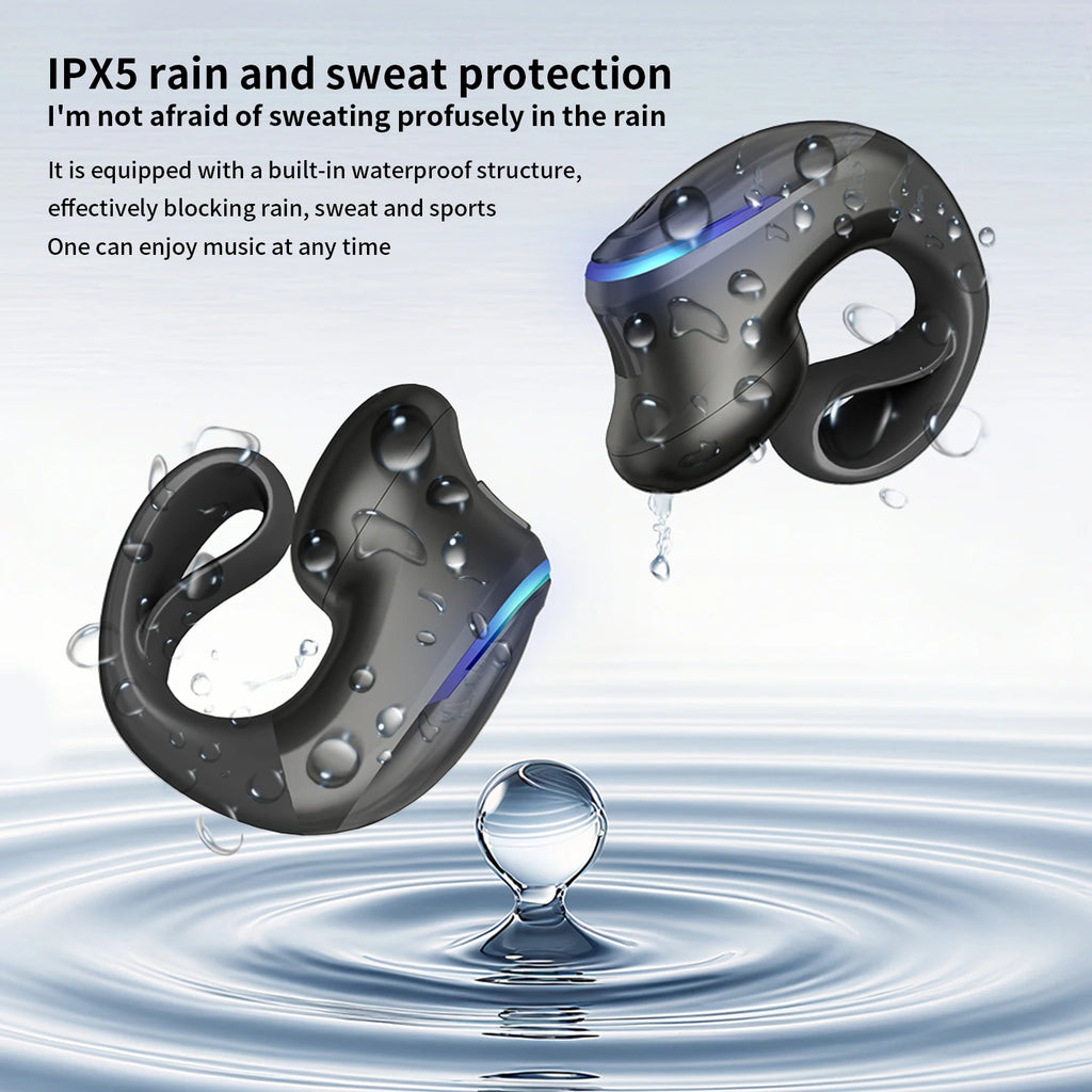 Wireless Bluetooth 5.3 Headphone Bone Conduction Headset Clip Single Ear Earphones Sport Earbuds For iPhone Huawei Realme OPPO Zpaxo