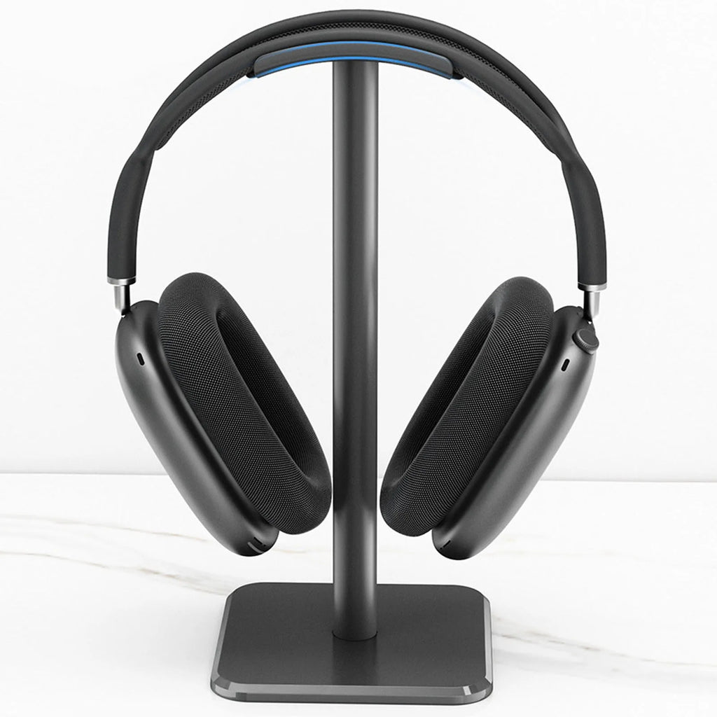 Headphone Stand Rounded Corner Anti Slip Base TPU Tray Sturdy Metal
