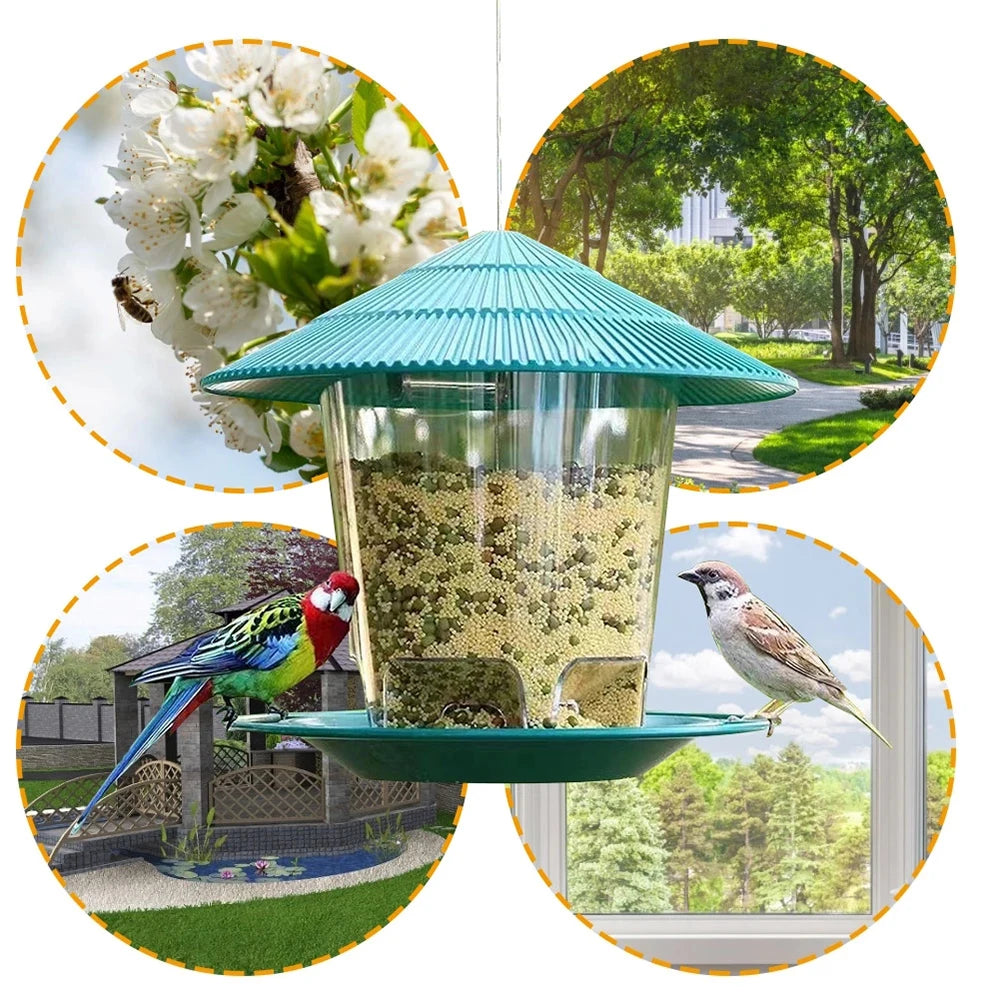 Bird Feeder Automatic Foot Feeding Tool Outdoor Bird Feeder Hanging Nut Feeding Multiple Hole Dispenser Holder Food Container Zpaxo