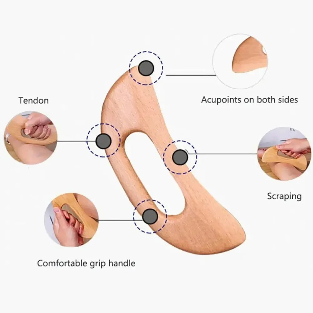 Wood Gua Sha Board Universal Body Scraping Tool Neck Shoulders Waist