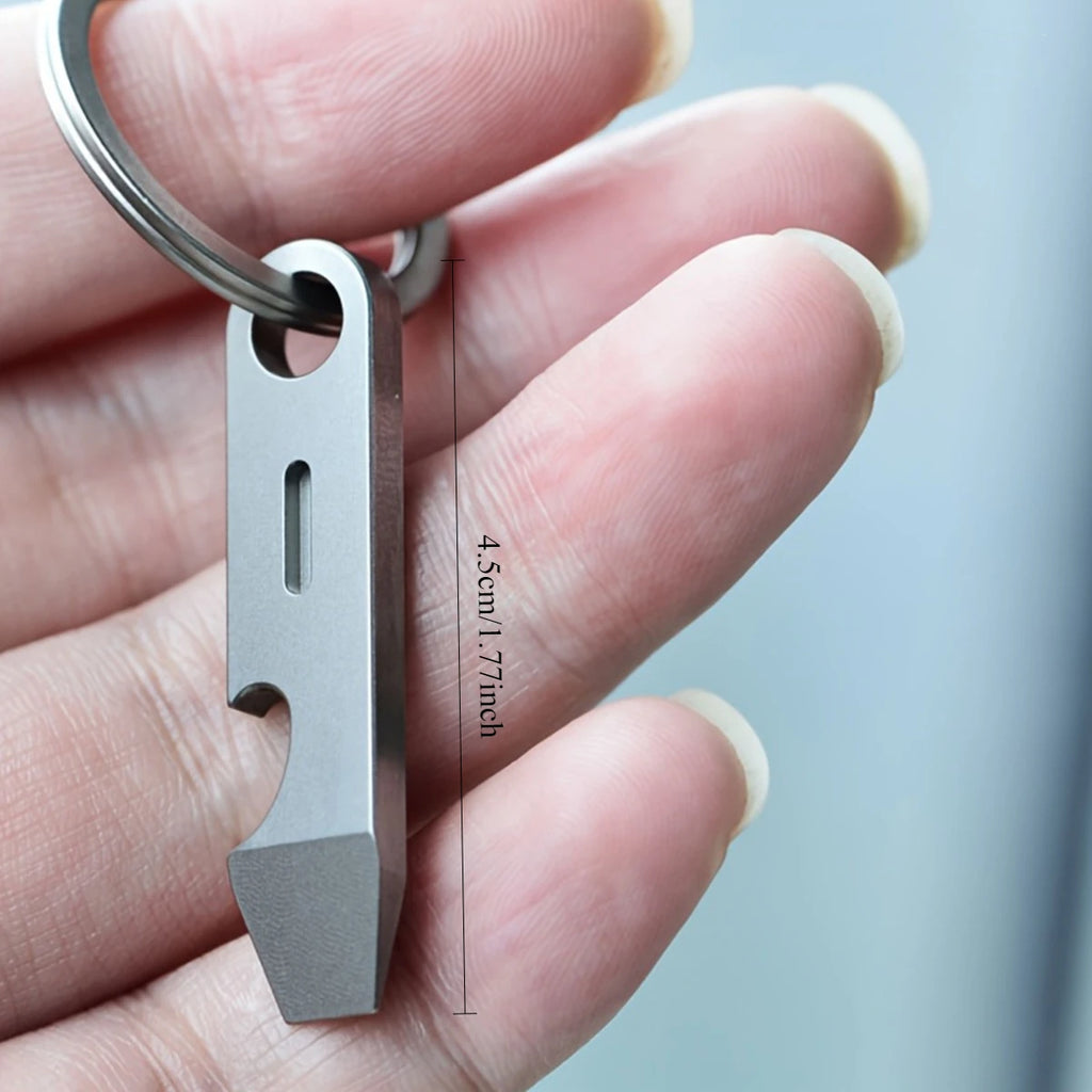 Titanium EDC Keychain Tool – Bottle Opener, Screwdriver & Pry Bar