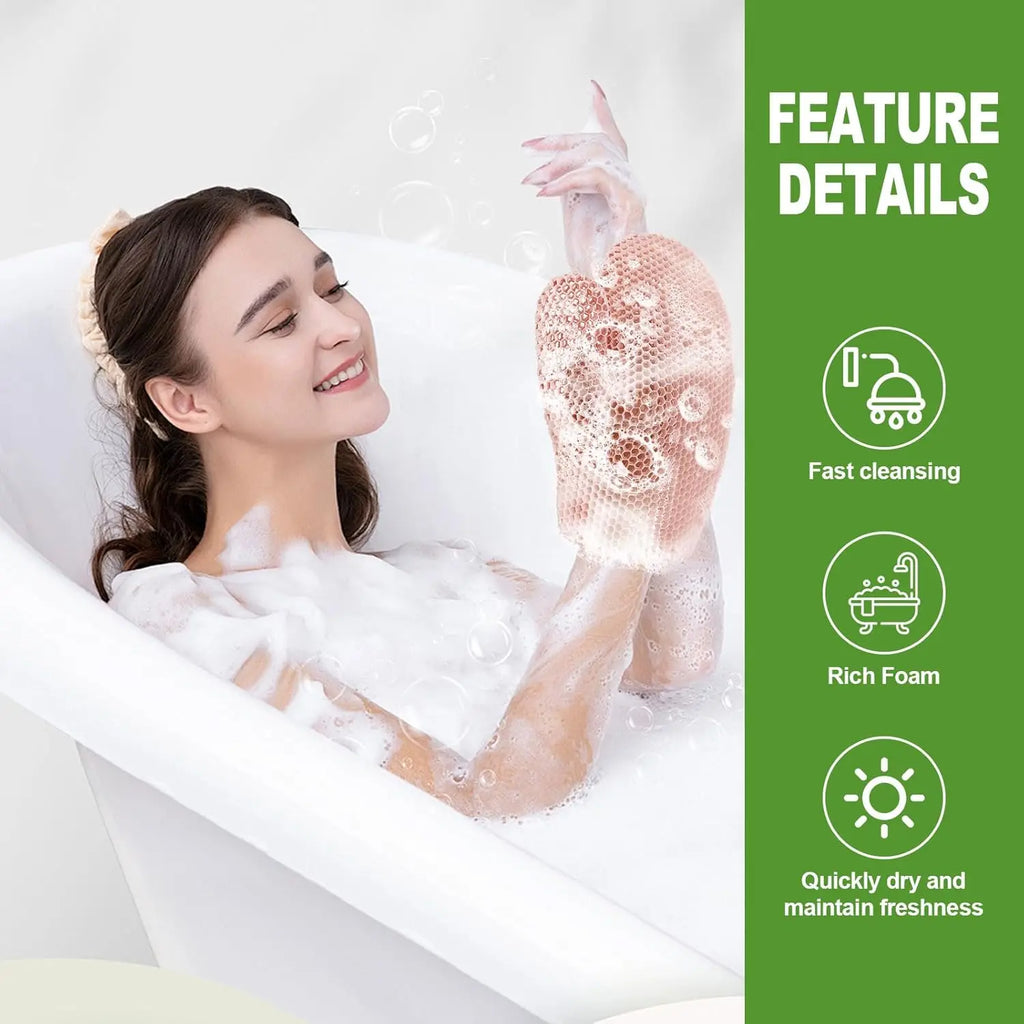 Honeycomb TPU Exfoliating Shower Finger Caps Deep-cleansing Body