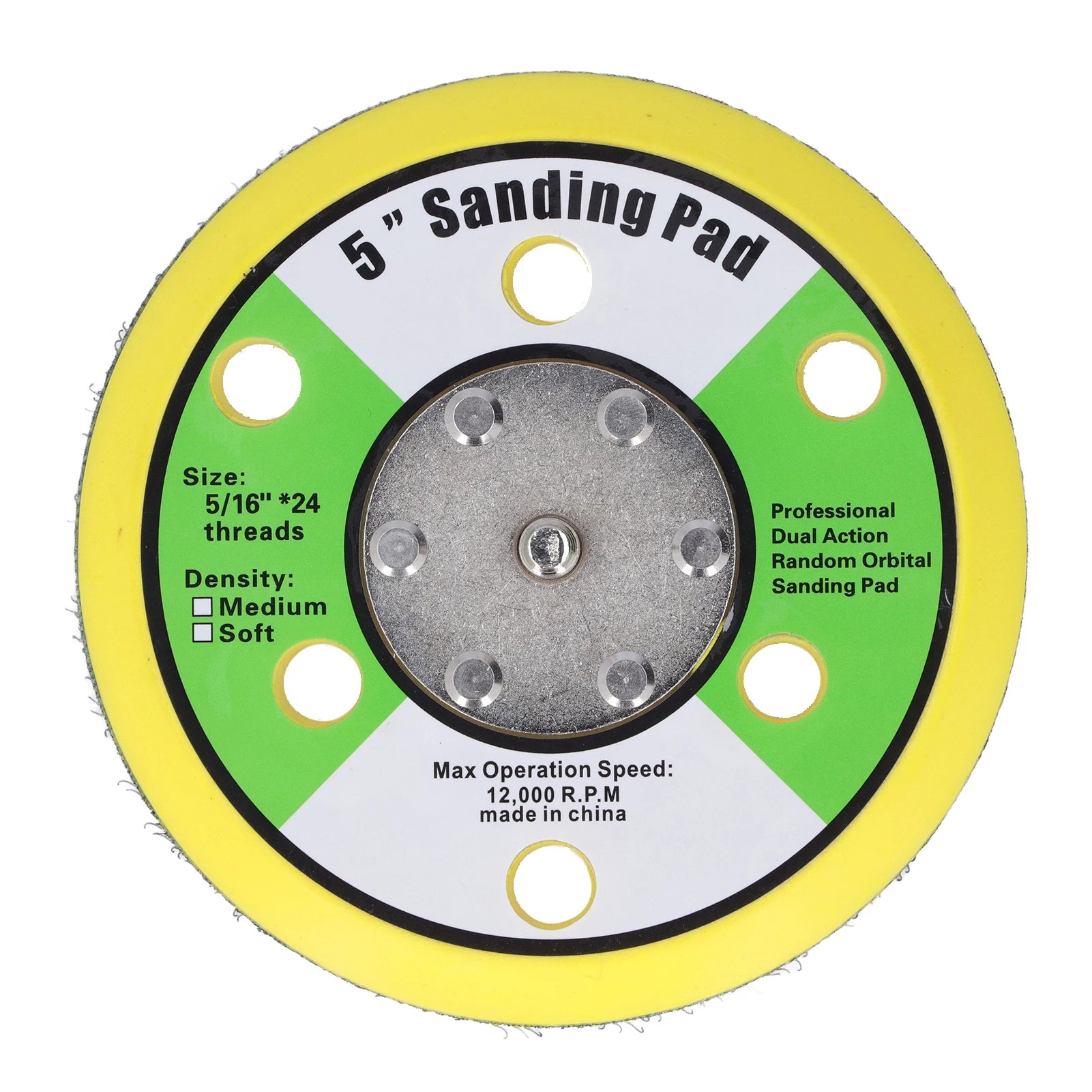 Sanding Pad 5 16 24 Hook Loop PU Backing Plate Pneumatic Sander