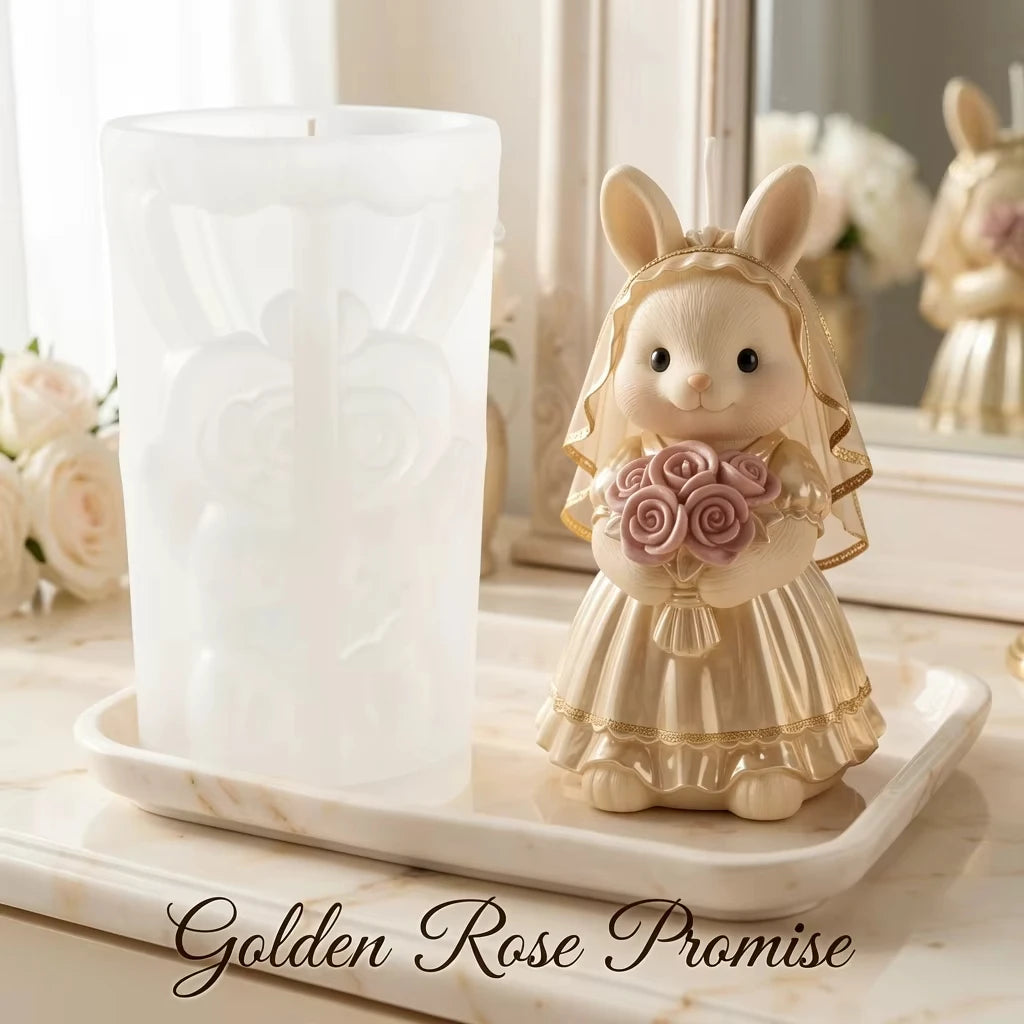 Angel Wing Rabbit Silicone Candle Mold Bride Rabbit Wings Bunny with Flower Aroma Soap Craft Ornament Mold forWedding Valentine' Zpaxo