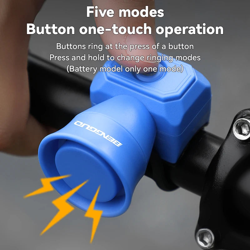 USB Charging Electric Bicycle Horn Bell 5 Modes Waterproof Anti-theft Alarm Loud Cycling Ring MTB Road Bike Scooter Motorcycle Zpaxo