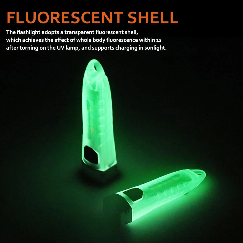 POCKETMAN Mini Keychain Flashlight 12 Modes UV LED Rechargeable Keychain Flashlight Zpaxo