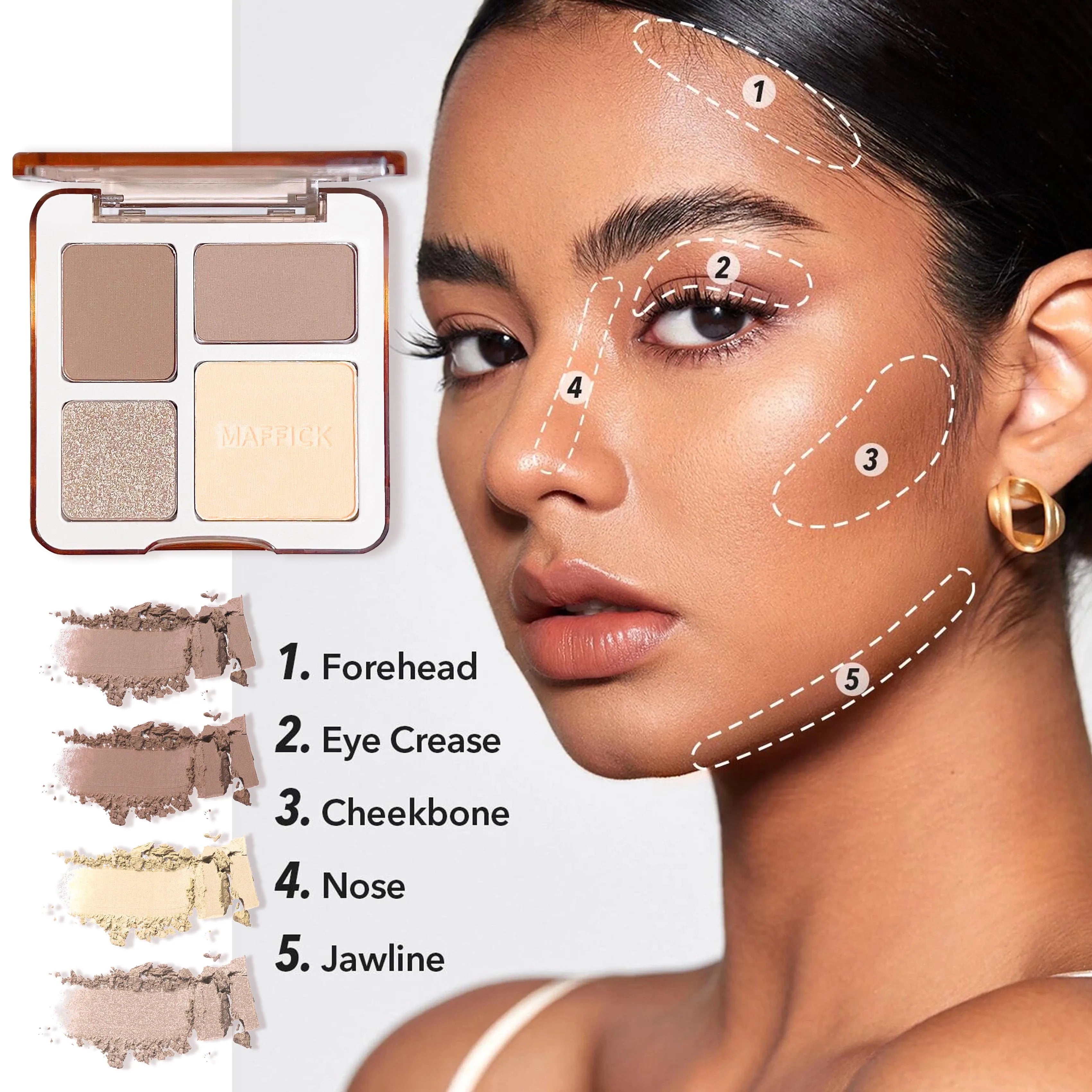 Four-color Highlight Three-dimensional Contouring Palette Face Zpaxo