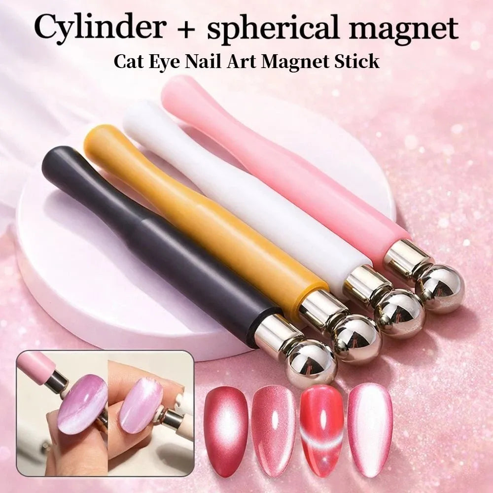 Spherical Magnet Cat Eye Nail Art Magnet Stick Round Bead Head Multifunctional False Nails Magnetic Rod Durable Lightweight Zpaxo
