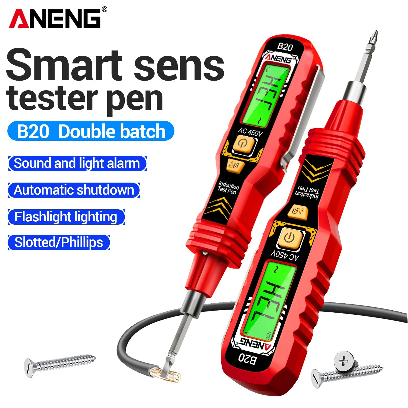 High-precision Induction Pen ANENG B20 30 1000V Sound Light Alarm