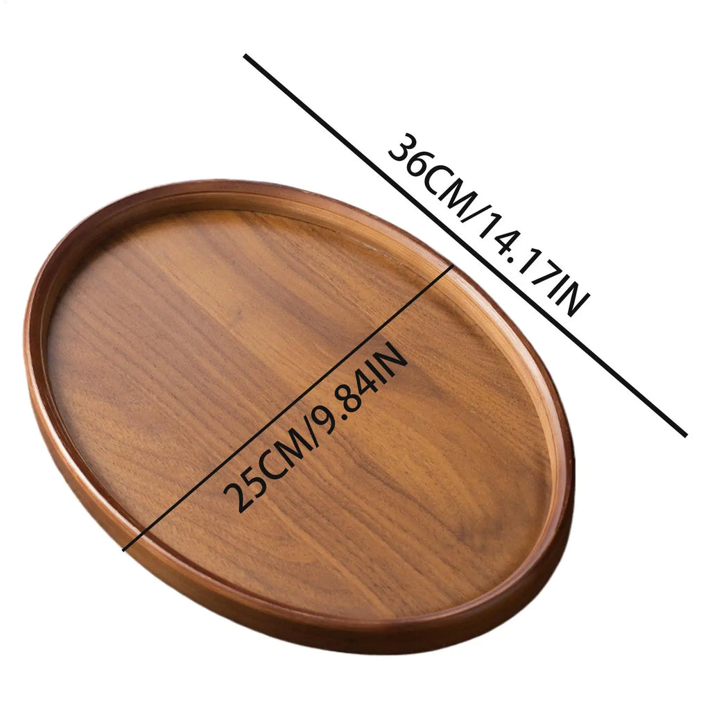 Wooden Serving Tray Oval Rustic Display Plate for Charcuterie Dessert Fruit Breakfast Dining Table Kitchen Decorative Home Decor