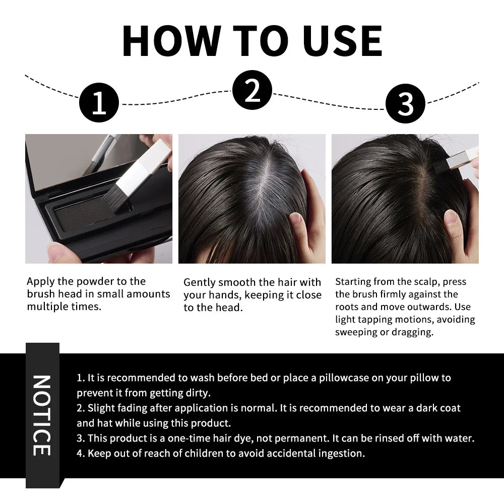 2-in-1 Root Cover Up Hair Palette & Brush – Waterproof Root Cover Up Palette Zpaxo