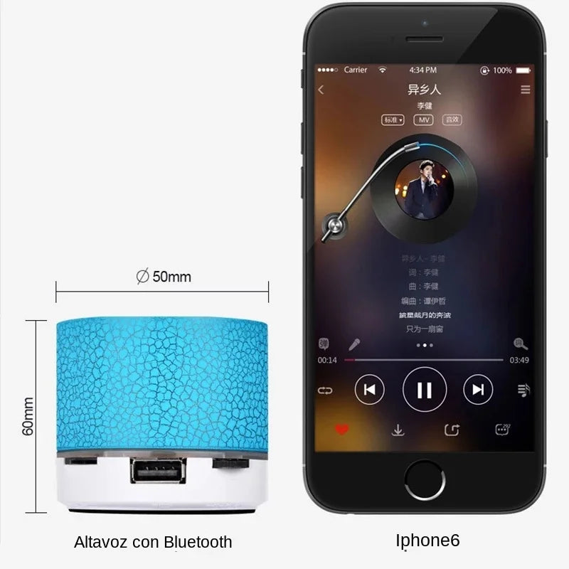 Wireless Bluetooth Speaker Mini Bluetooth Speaker Crack LED SD Card USB Subwoofer Speaker Portable Speaker For PC Mobile Phone Zpaxo