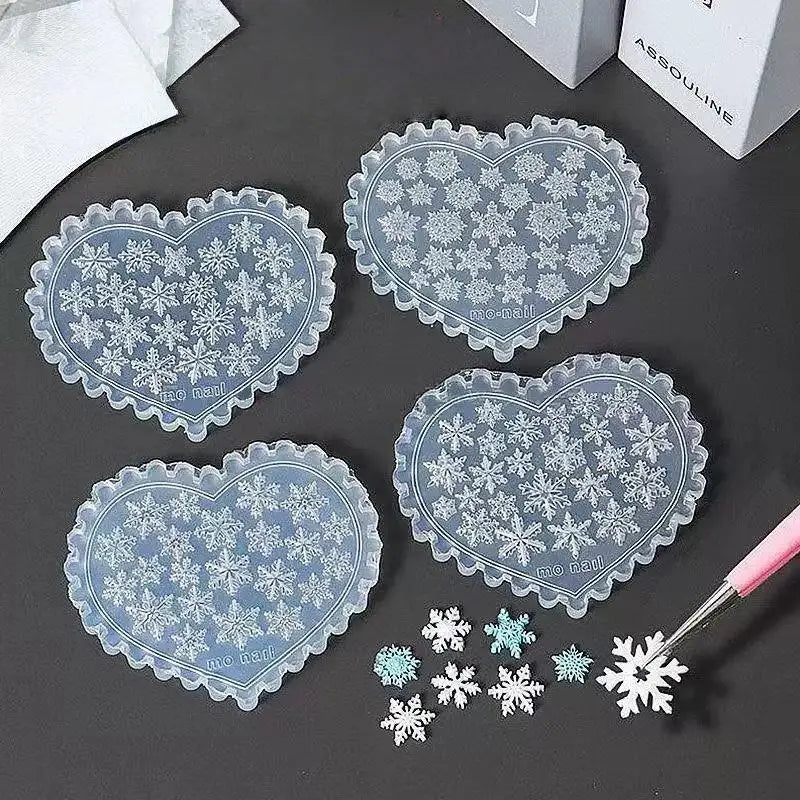 Christmas Snowflakes Manicure Tool Nail Art Silicone Mold 3D Acrylic Zpaxo