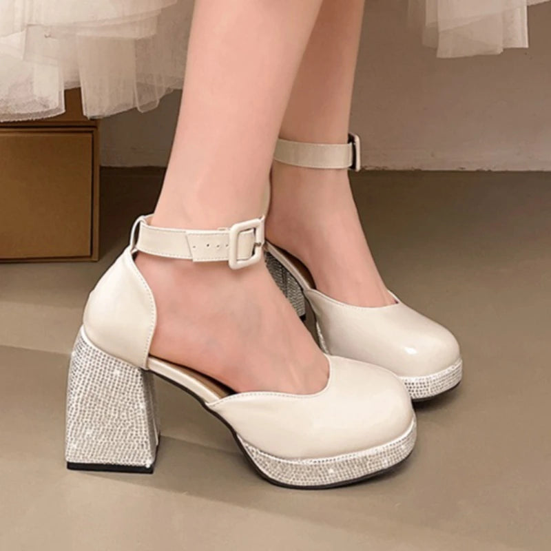 Women's Square Closed Toe Solid Block Heel Sandals Women Fashionable Zpaxo Beige 41
