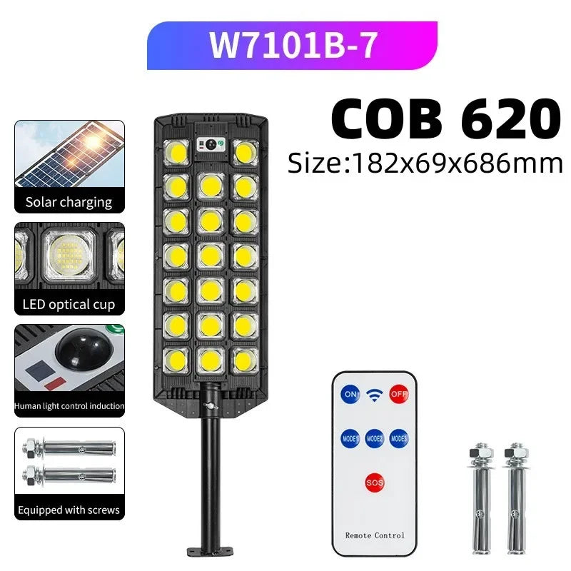 Solar Power Street Light Motion Sensor LED Solar Led Outdoor Lighting 3 Mode Lighting IP66 Waterproof COB Security Lamp for Yard Zpaxo B5-620COB China Mainland