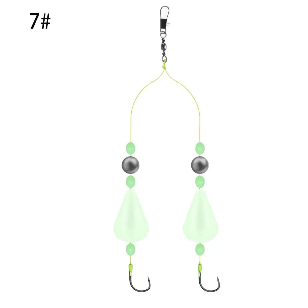 Double Hook Carp Hair Rigs – Glow Night Float | Ready Made Carp Fishing Rig Zpaxo 7 size