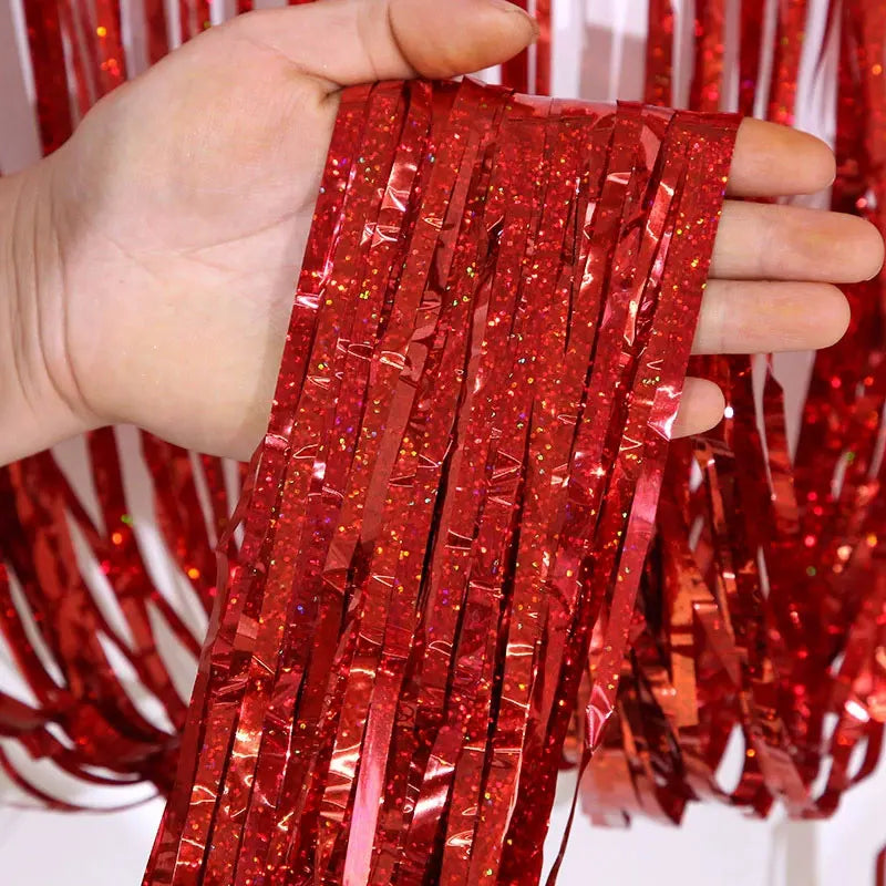 1 2 3 Meters Party Backdrop Wedding Decor Curtains Tinsel Curtain