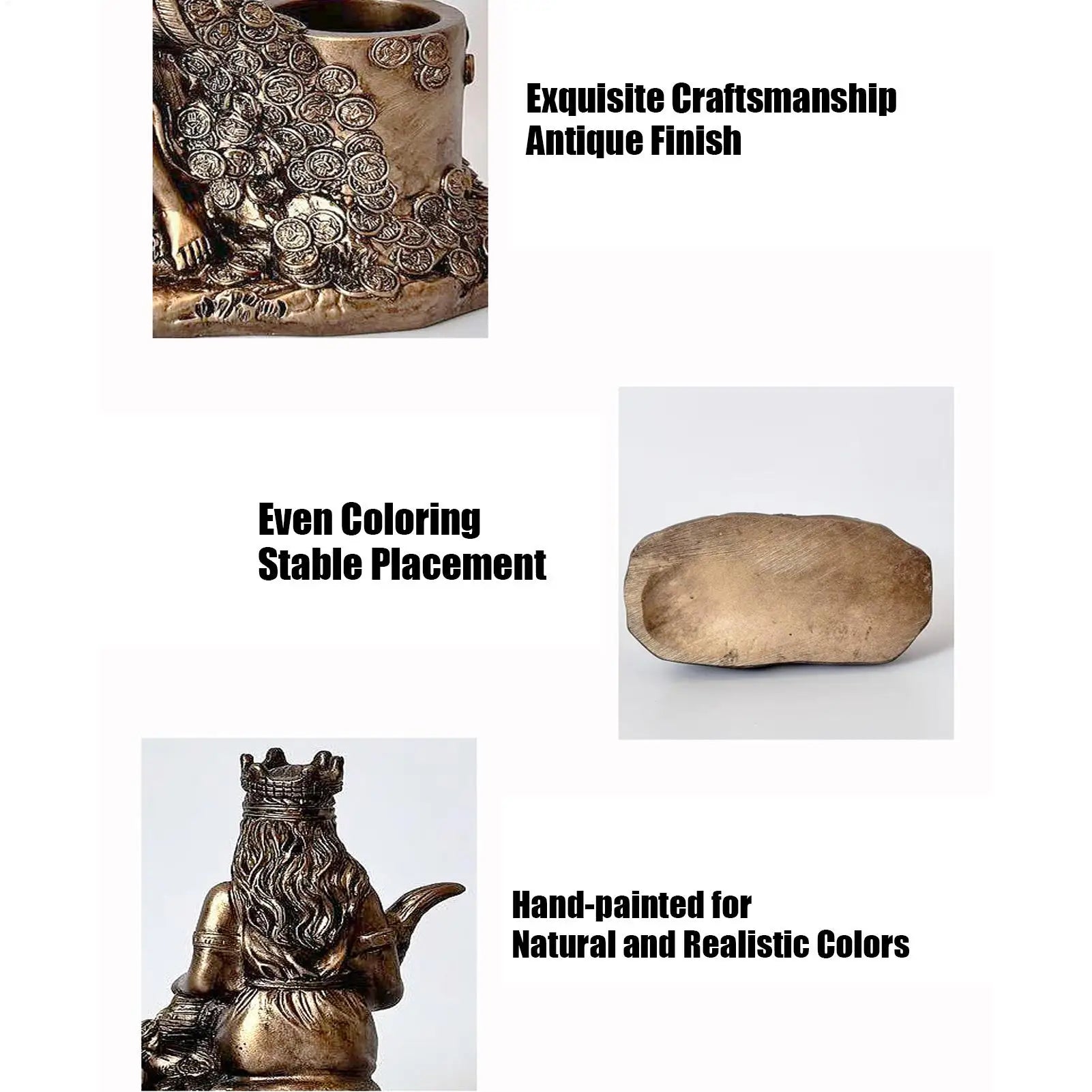 Goddess Fortune Statue Resin Figurine Pen Holder Home Accent