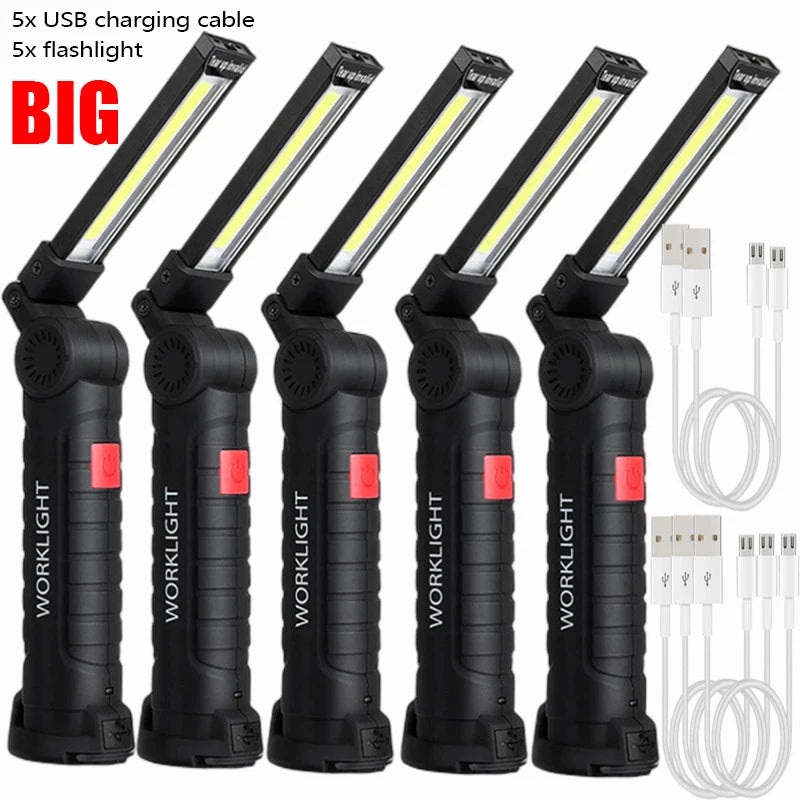 COB LED Rechargeable Work Light – Magnetic 5-Mode Flashlight