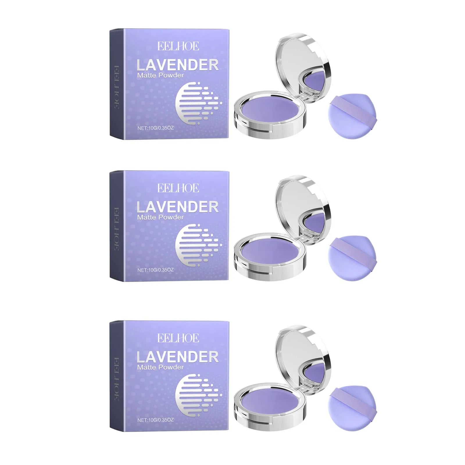 Eelhoe Lavender Matte Setting Powder – Oil Control, Waterproof Matte Setting Powder Zpaxo 3Pcs 10g