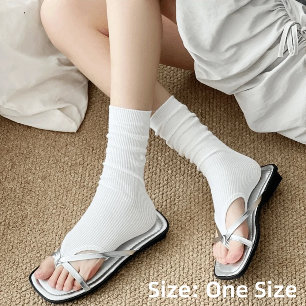 Fashion Cotton Ballet Style Socks Open Toe Thin Thin Socks Stomping Ballet Style Tube Socks Summer Zpaxo