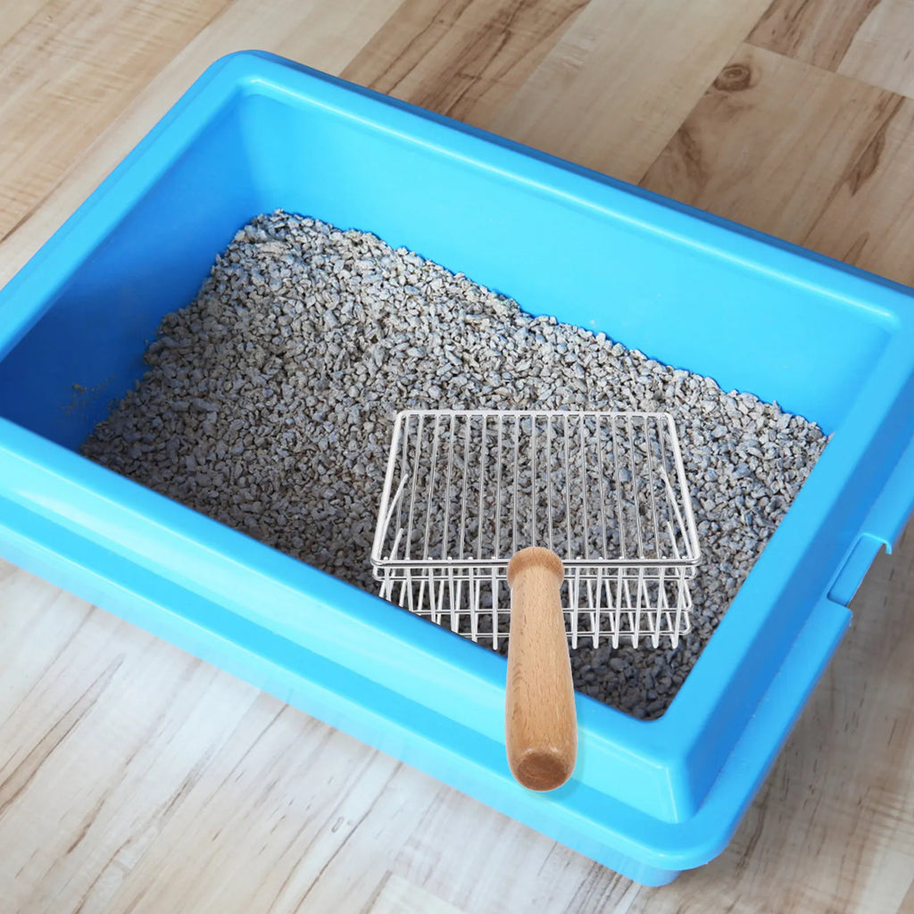 High-grade Stainless Steel Wood Handle Cat Litter Scoop Ergonomic