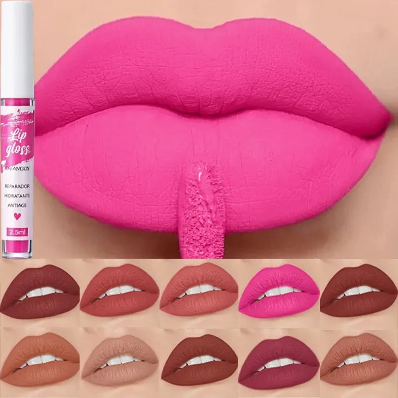 Rose Red Matte Liquid Lipstick Waterproof Lasting Lip Glaze